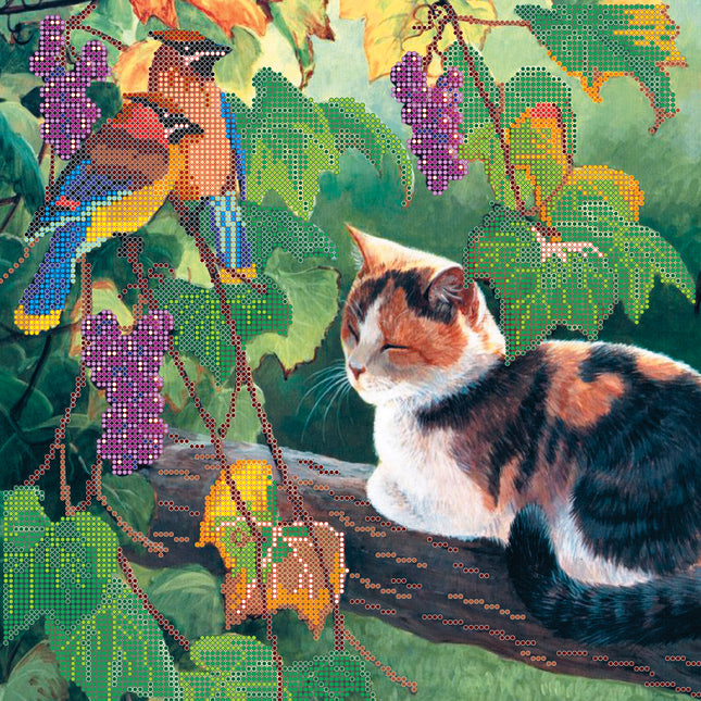 Canvas for bead embroidery "Vineyard shadow" 11.8"x11.8" / 30.0x30.0 cm