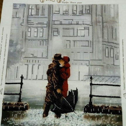 DIY Bead Embroidery Kit "Foul weather" 12.6"x15.0" / 32.0x38.0 cm