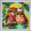 DIY Bead Embroidery Kit "Owl Family" 1.1"x1.1" / 2.7x2.7 cm