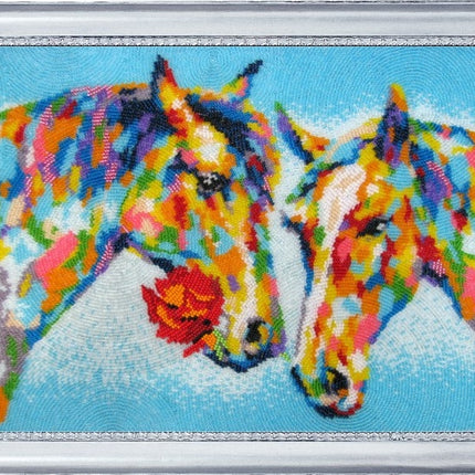 DIY Bead Embroidery Kit "Rainbow Date" 9.8"x14.6" / 25.0x37.0 cm