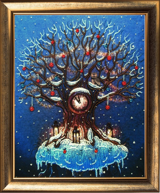 Bead DIY Embroidery Kit "Tree of Times" 13.0"x10.2"/ 33.0x26.0 cm