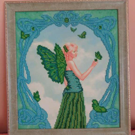 Canvas for bead embroidery "Emerald" 10.2"x11.8" / 26.0x30.0 cm
