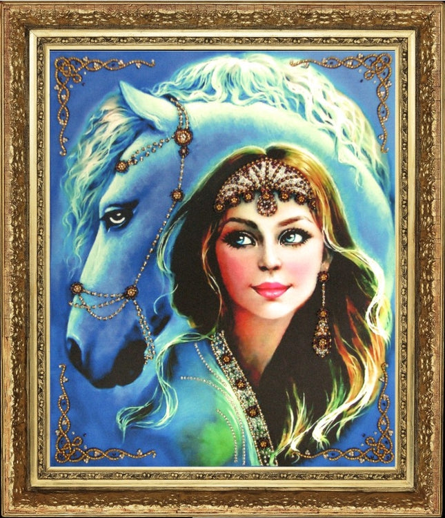 DIY Bead Embroidery Kit "Forever Friends" 13.4"x11.0" / 34.0x28.0 cm