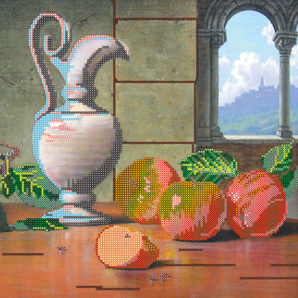 Canvas for bead embroidery "Ripe Apples" 11.8"x11.8" / 30.0x30.0 cm