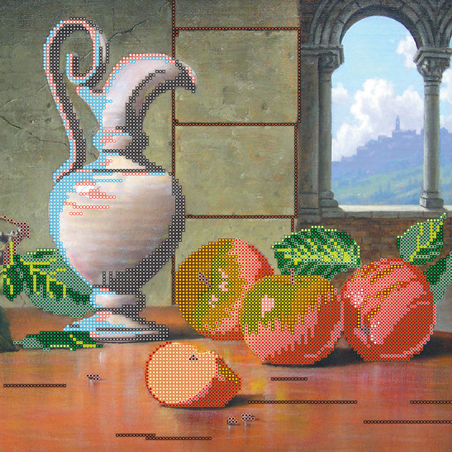 Canvas for bead embroidery "Ripe Apples" 11.8"x11.8" / 30.0x30.0 cm