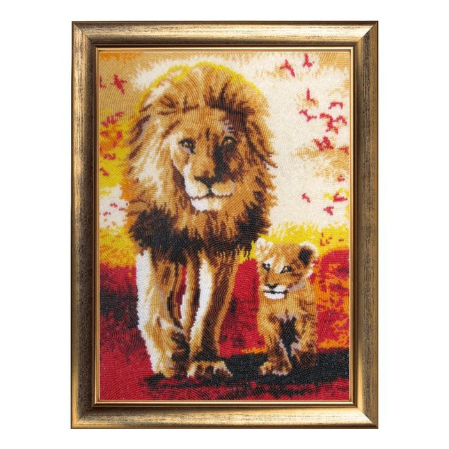 DIY Bead Embroidery Kit "Father and Son" 13.8"x9.8" / 35.0x25.0 cm