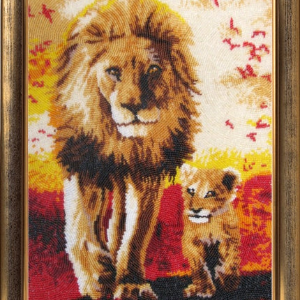 DIY Bead Embroidery Kit "Father and Son" 13.8"x9.8" / 35.0x25.0 cm