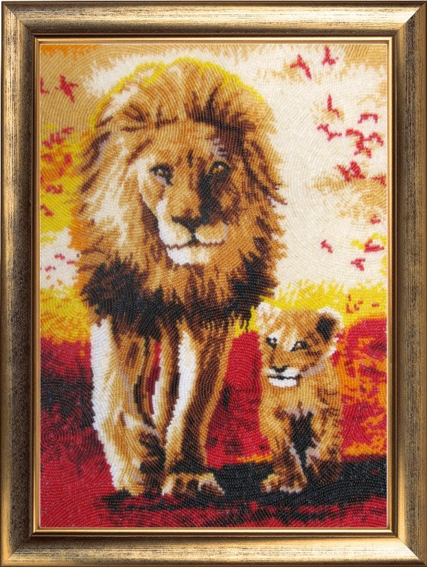 DIY Bead Embroidery Kit "Father and Son" 13.8"x9.8" / 35.0x25.0 cm