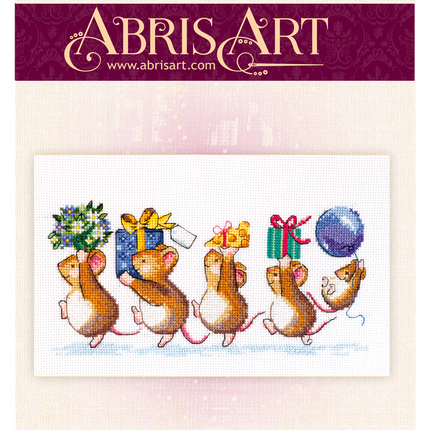 DIY Cross Stitch Kit "We are in a hurry to greet" 11.8"x7.9"