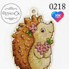 DIY Cross stitch kit on wood "Ustyna" 4.1x2.6 in / 10.5x6.5 cm