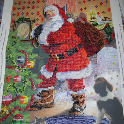 DIY Bead Embroidery Kit "Christmas Eve" 12.6"x16.9" / 32.0x43.0 cm