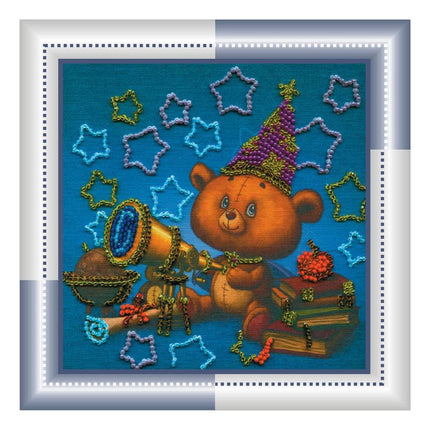DIY Bead Embroidery Kit "Stargazer"  5.9"x5.9" / 15.0x15.0 cm