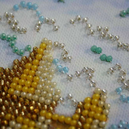 DIY Bead Embroidery Kit "Sand castle" 11.8"x15.0" / 30.0x38.0 cm