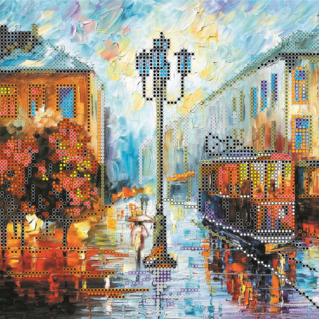 Canvas for bead embroidery "Autumn Story" 7.9"x7.9" / 20.0x20.0 cm