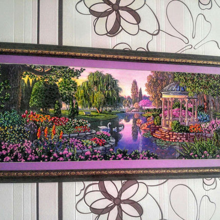 DIY Bead Embroidery Kit "By the pond" 31.5"x11.8" / 80.0x30.0 cm