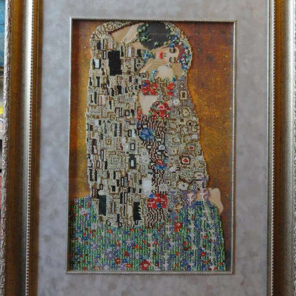 DIY Bead Embroidery Kit "The kiss" 11.8"x18.1" / 30.0x46.0 cm