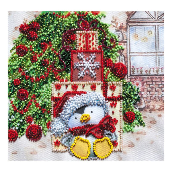 DIY Bead Embroidery Kit "Under the Christmas tree"  5.9"x5.9" / 15.0x15.0 cm