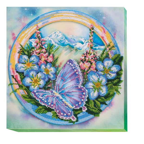 DIY Bead Embroidery Kit "Summer water colors-1" 11.8"x12.4" / 30.0x31.5 cm