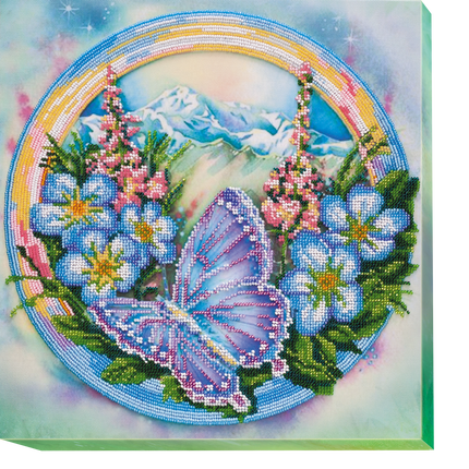 DIY Bead Embroidery Kit "Summer water colors-1" 11.8"x12.4" / 30.0x31.5 cm