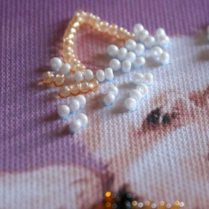 DIY Bead Embroidery Kit "Little friend"  5.9"x5.9" / 15.0x15.0 cm