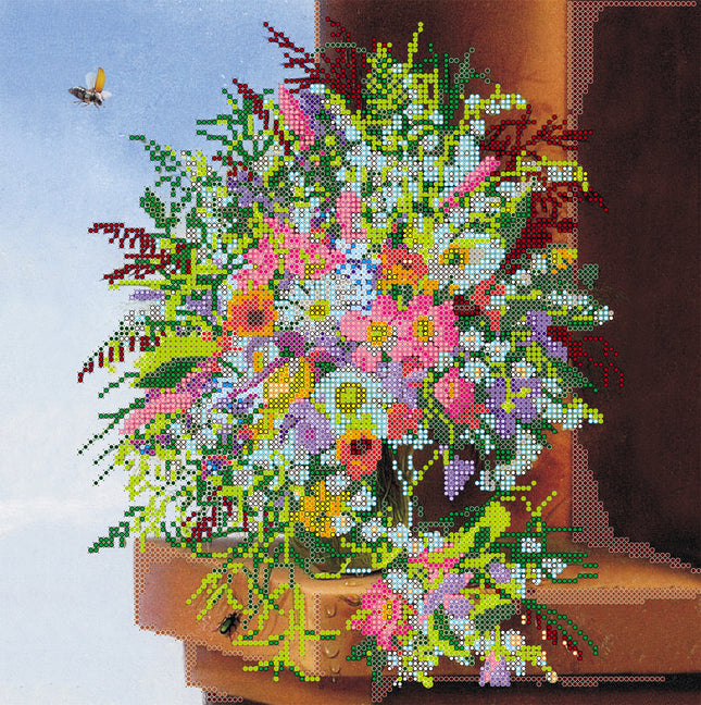 Canvas for bead embroidery "Summer Palette" 11.8"x11.8" / 30.0x30.0 cm
