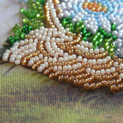 DIY Bead Embroidery Kit "Summer bouquet"  5.9"x5.9" / 15.0x15.0 cm