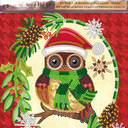 DIY Bead Embroidery Kit "Christmas motif"  5.9"x5.9" / 15.0x15.0 cm