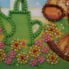 DIY Bead Embroidery Kit "On a rocking horse"  5.9"x5.9" / 15.0x15.0 cm