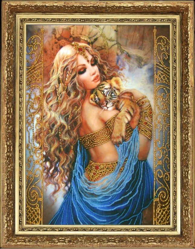 DIY Bead Embroidery Kit "Bella" 14.6"x10.6" / 37.0x27.0 cm
