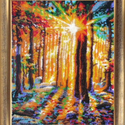 Bead DIY Embroidery Kit "Sunbeams part 2" 12.6"x10.2"/ 32.0x26.0 cm