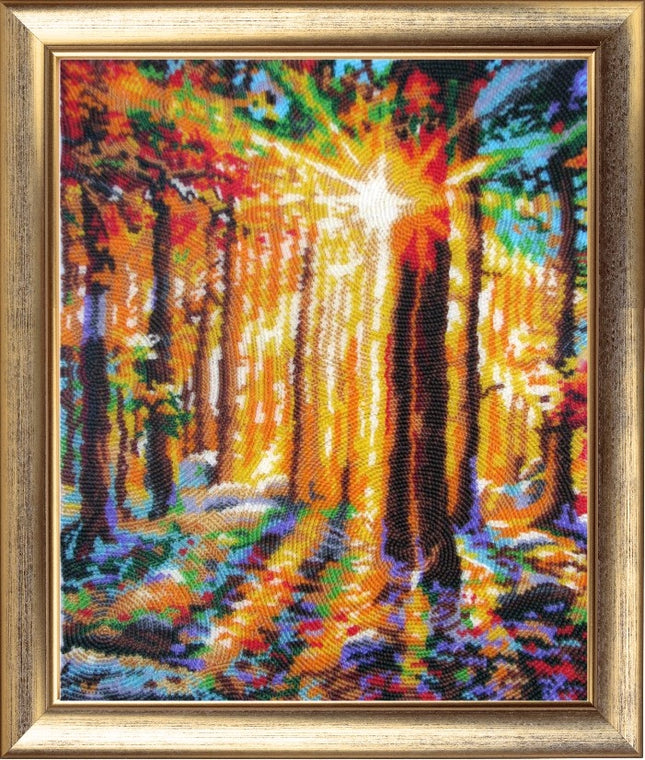 Bead DIY Embroidery Kit "Sunbeams part 2" 12.6"x10.2"/ 32.0x26.0 cm