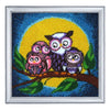 DIY Bead Embroidery Kit "Moonlight Owls" 9.8"x10.2" / 25.0x26.0 cm