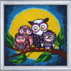 DIY Bead Embroidery Kit "Moonlight Owls" 9.8"x10.2" / 25.0x26.0 cm