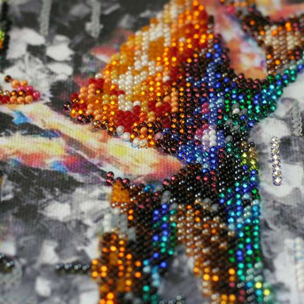 DIY Bead Embroidery Kit "Welcome moment" 11.0"x14.6" / 28.0x37.0 cm