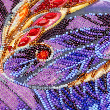 DIY Bead Embroidery Kit "Two elements" 16.9"x10.6" / 43.0x27.0 cm