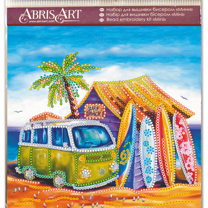 DIY Bead Embroidery Kit "Surfing"  5.9"x5.9" / 15.0x15.0 cm