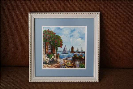 Canvas for bead embroidery "On Shore" 7.9"x7.9" / 20.0x20.0 cm
