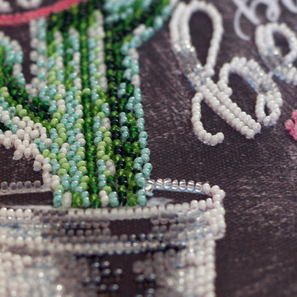 DIY Bead Embroidery Kit "Life is beautiful" 11.8"x11.8" / 30.0x30.0 cm