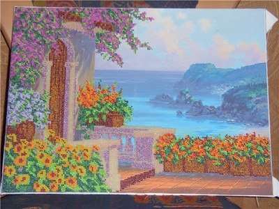 DIY Bead Embroidery Kit "Gurzuf" 15.7"x11.8" / 40.0x30.0 cm
