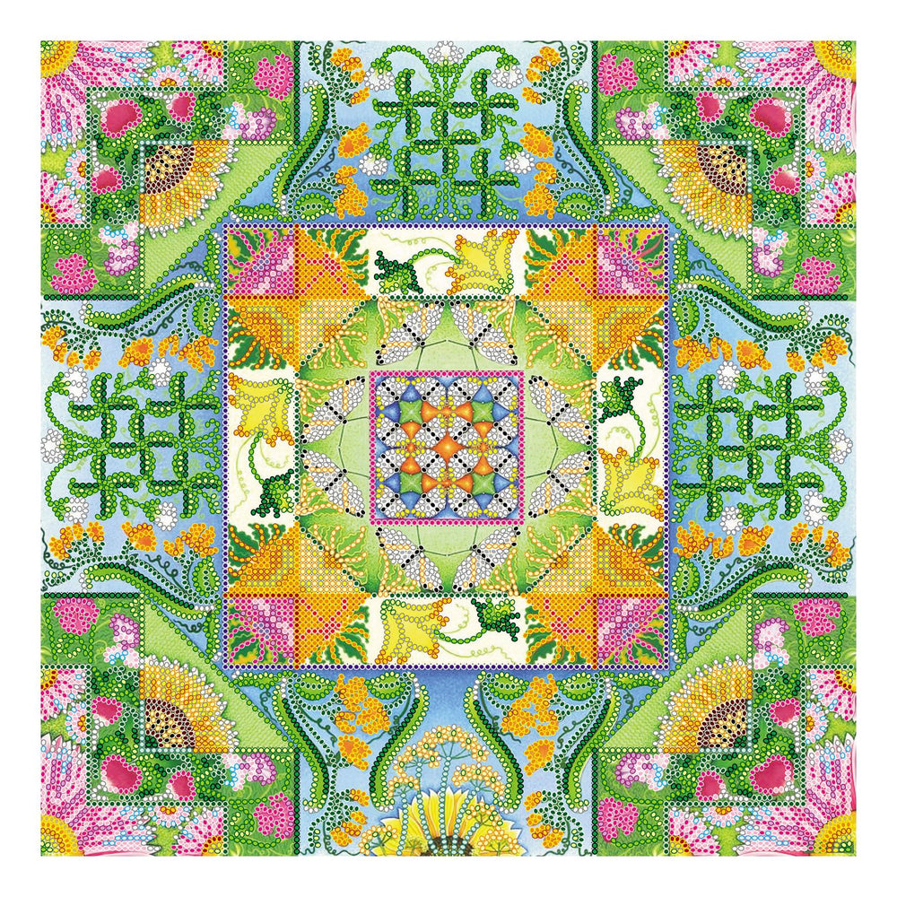 Canvas for bead embroidery "August pattern" 11.8"x11.8" / 30.0x30.0 cm