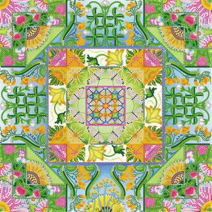 Canvas for bead embroidery "August pattern" 11.8"x11.8" / 30.0x30.0 cm