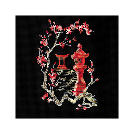 DIY Cross Stitch Kit "Japan-4" 4.3"x5.9"