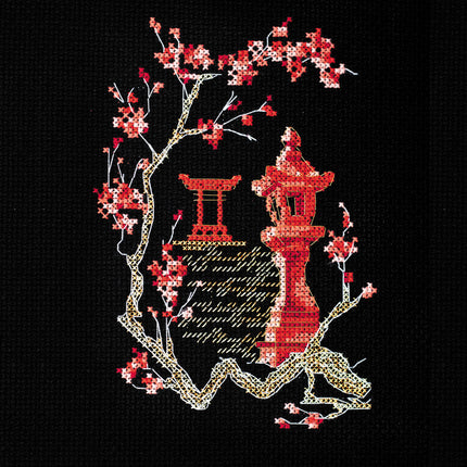 DIY Cross Stitch Kit "Japan-4" 4.3"x5.9"