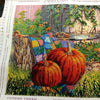 Canvas for bead embroidery "Rich pumpkins" 11.8"x11.8" / 30.0x30.0 cm