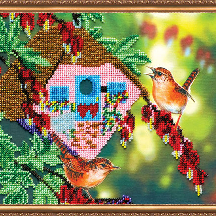 DIY Bead Embroidery Kit "In the garden – 2" 9.8"x7.9" / 25.0x20.0 cm