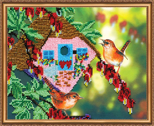 DIY Bead Embroidery Kit "In the garden – 2" 9.8"x7.9" / 25.0x20.0 cm