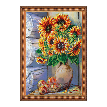 DIY Bead Embroidery Kit "Summer bouquet" 12.6"x17.7" / 32.0x45.0 cm
