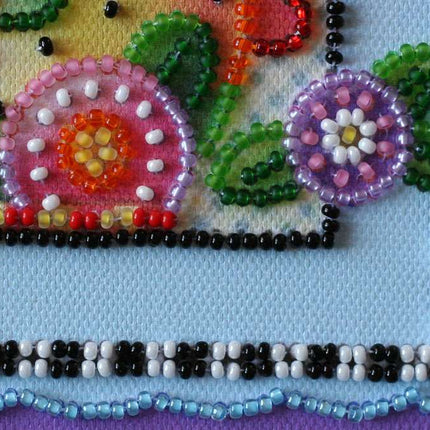 DIY Bead Embroidery Kit "Teatime"  5.9"x5.9" / 15.0x15.0 cm