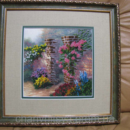 Canvas for bead embroidery "Flammentanz" 7.9"x7.9" / 20.0x20.0 cm