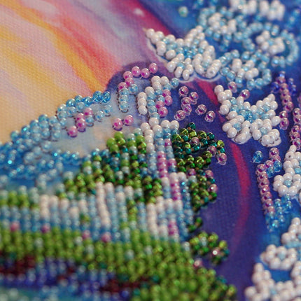 DIY Bead Embroidery Kit "Crystal spray fly" 11.8"x11.8" / 30.0x30.0 cm